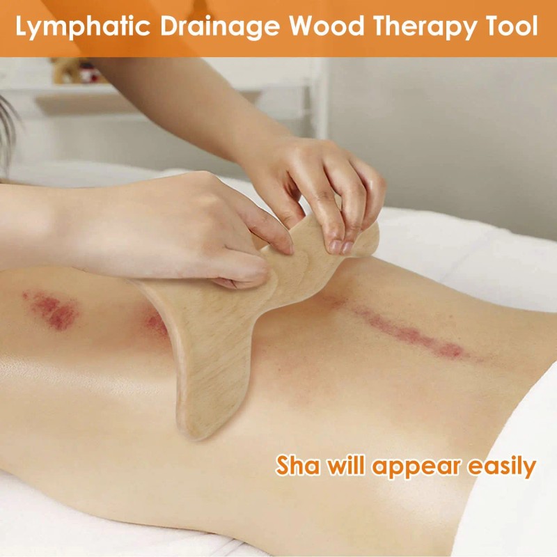 Wood Therapy Massage Tool Lymphatic Drainage Paddle Wooden Scraping Tools