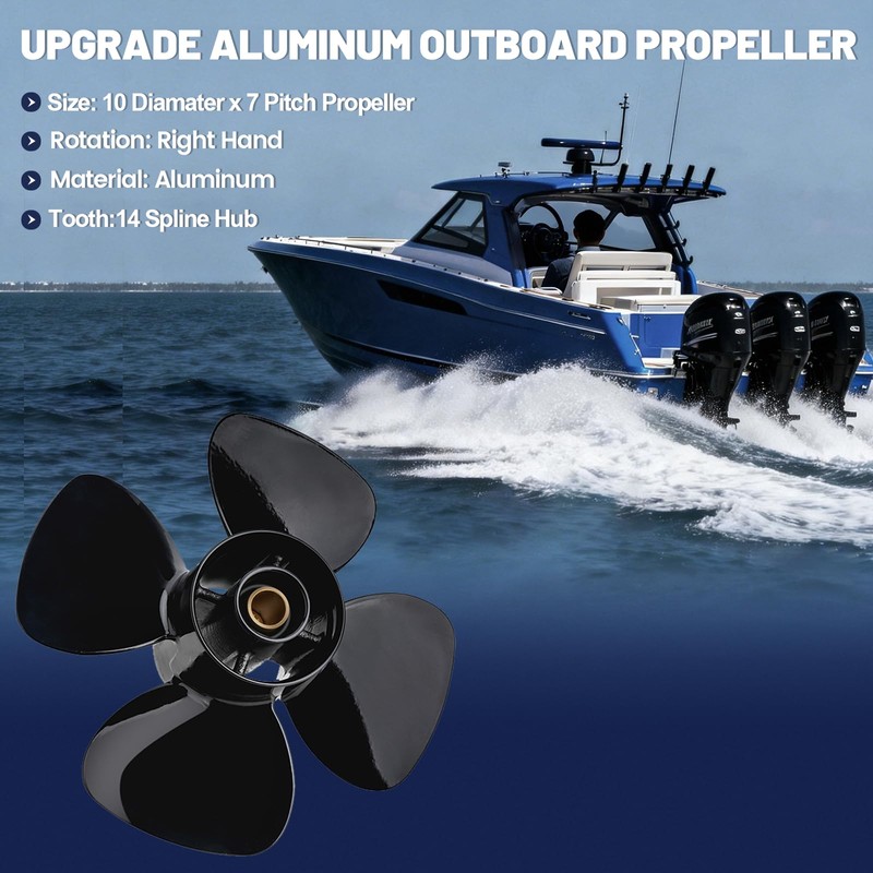 Meruzue High Thrust 10 x 7 Boat Propeller for Mercury