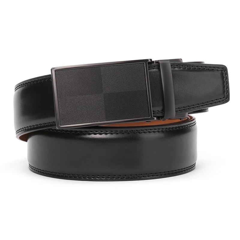 SENDEFN Men's Leather Belt, Ratchet Automatic Buckle for Men, Business