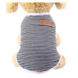 “Fukufuku” Cute Cotton Clothes for Small/Medium-sized Dogs, Striped Shirt, Dog Clothes, Dog Wear, Vest, For Walks, For Spring and Summer, Casual, Fashionable Nautical Style, black