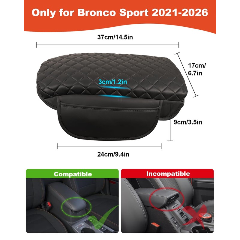 TBHOO for Bronco Sport Center Console Armrest Cover 2026 2025