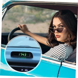 Mobestech 3 Pcs Solar Electronic Watch Car Luminous Clock Car Dash Clock Table Clock Car Clock Car Air Vent Clocks Digital Thermometer Electronic Clock Alarm Clock Abs Plastic High Precision