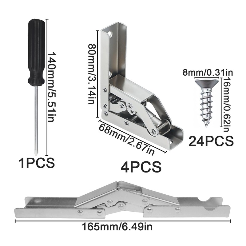 Hinges 90 Degree Cabinet Folding Hinge Pack of 4 Hidden