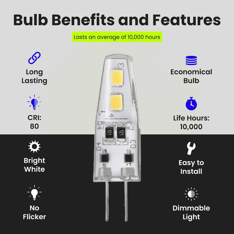 Feit Electric G4 LED Bulb, Dimmable, 10 Watt Equivalent, 12