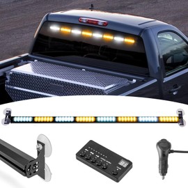 Wsays 35" 48 LED Front/Rear Window LED Strobe Lights Compatible with Construction Snow Plow Vehicles Tow Trucks- Amber White