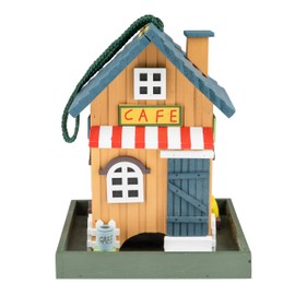 Clever Garden Hanging Birdhouse, Decorative Outdoor Bird Feeder for Hummingbirds and Wild Birds, Tan Café