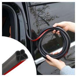 52.49Ft Car Door Weather Stripping Door Seal Strip,B-Shape Double Layer Rubber Seal Strip,Soundproof&Self Adhesive Automotive Weather Stripping Car Accessories for Car Door,Hood,Trunk (52.49Ft)