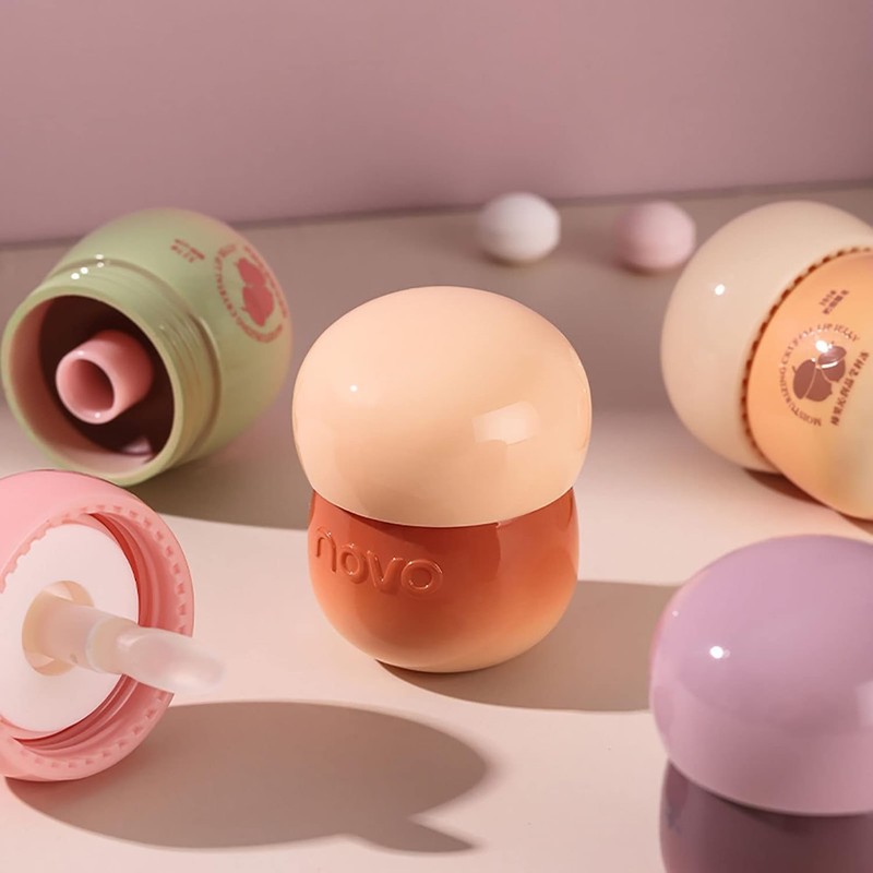 Lovelycat Pudding Glow，Blurring Pot Lip, Pudding Glow Lip Balm, Non-Sticky