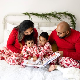 Burt's Bees Baby Unisex Baby 1-Piece Family Jammies Matching Holiday Organic Cotton Pajamas, Woodland Winter, 6-9 Months