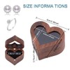 Benecreat 1 Piece Wooden Ring Box, Heart Shape, Walnut, Clear