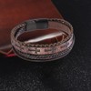 REchoLI Cross Bracelet for Man,Men's Brown Leather Cross Bracelet with
