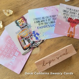 Dope Soul Positive Affirmation Cards for Women, 54 Sassy Spiritual Cards Celebrating your One-of-a-Kind Spirit. Self love Deck with Inspirational, Uplifting Messages for Confidence & Empowerment. A Cheerleader for your Soul!