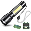 CLEZGO Rechargeable Flashlights High Llumens LED-Mini USB Rechargeable Flashlight for