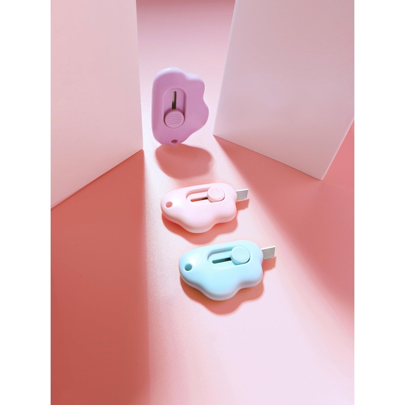 6 Pack Retractable Box Cutters, Cute Box Opener- Cloud Mini
