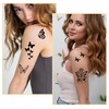10 Blätter Temporäre Tattoos,Schwarz Schmetterling Temporäre Tätowierung,Wasserdicht Klebetattoos Erwachsene,Temporary Tattoo
