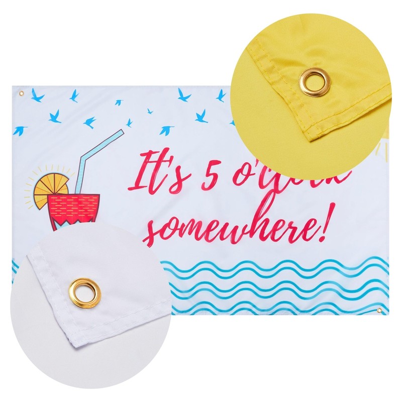 Runesol 5 O'Clock Somewhere Party Flag, 91x152cm, 3ft x 5ft,