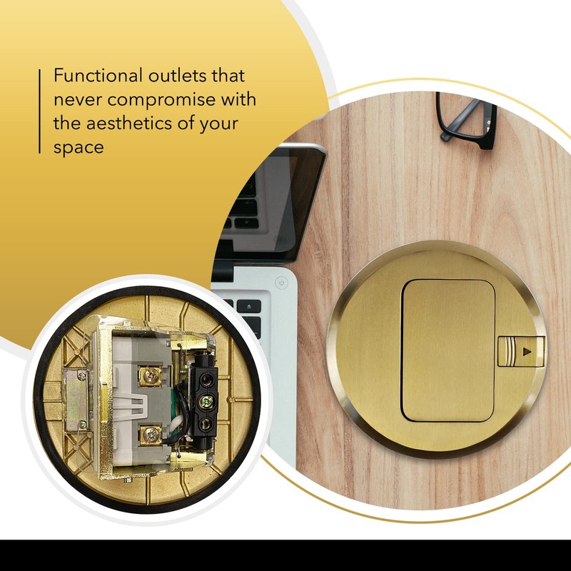 SELECT Lighting SLFB-PU-GFCI-BR 20A Pop Up USB Outlet Receptacles, GFCI