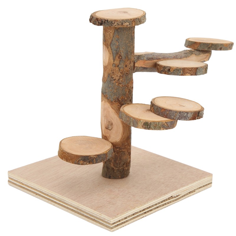 Wooden Hamster Platform Toy Hamster Playground Stand Rotating Ladder for