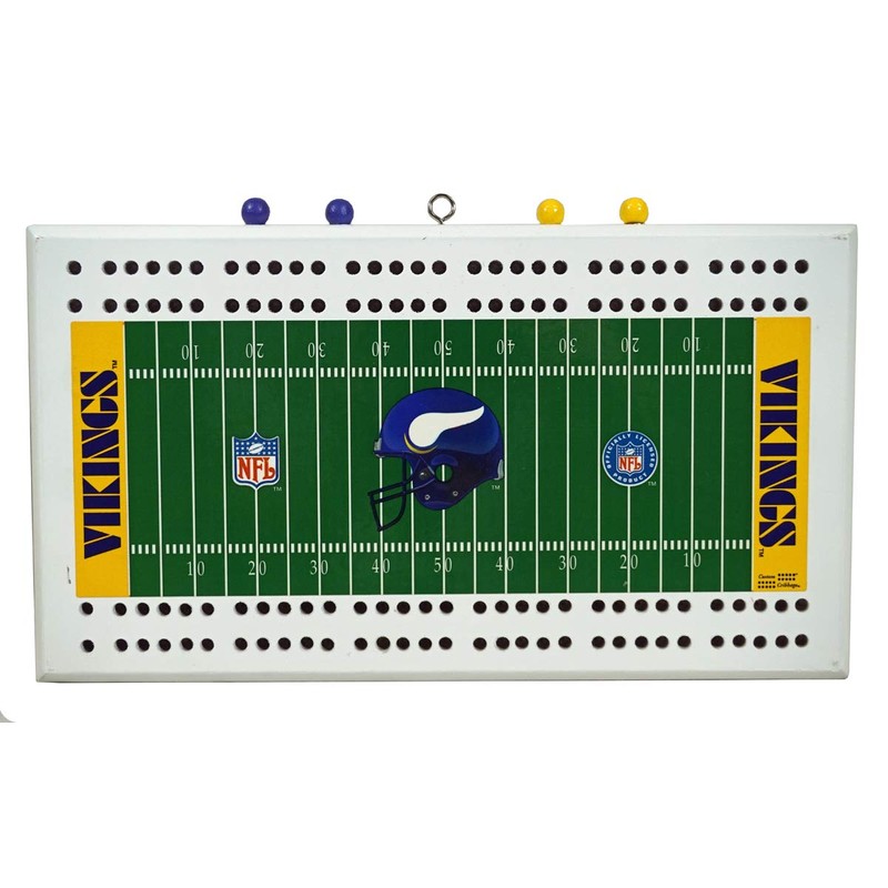 Rico Minnesota Football Vikings 2-Track Wooden Field Cribbage Board