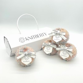 Knitberty Fairy Fancy Premium Soft Paper Superfine Merino Wool Cashmere Polyester Nylon Blend 15 Ply Chunky Yarn for Knitting Crochet Multicolor 400G (Chiffon Beige, 400G)