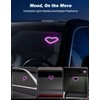 JOYTUTUS Car LED Ambient Light Solar Powered Heart Neon Light