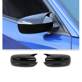 JWWY Side Mirror Cover Rearview Mirror Cover Replacement Decorative Mirror Cover Trim Fit for 2010-2025 Dodge Charger Exterior Accessories Black 2PCS(Horn Shape)