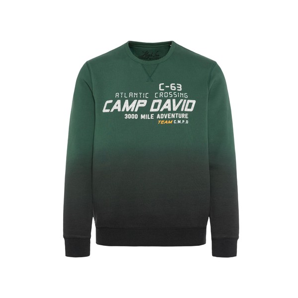 Camp David Men's Dip Dye Puff Print Sweatshirt, dunkelgrün