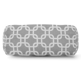 Majestic Home Goods Gray Links Indoor / Outdoor Round Bolster Pillow 18.5" L x 8" W x 8" H