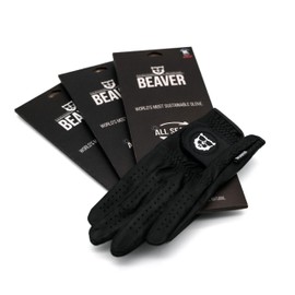BEAVER GOLF Midnight Black All Season Ultra (3X) Men's Golf Glove - Right (Left Hand), M