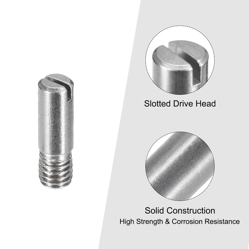 sourcing map 5Pcs M6 x 20mm Slotted Cylindrical Pin 304