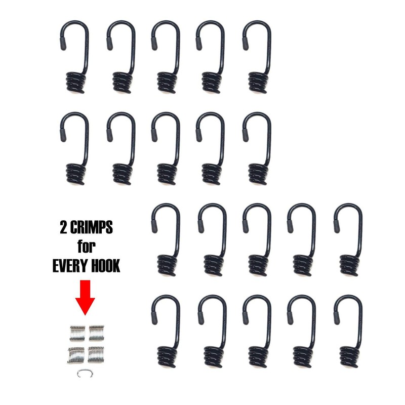 Hook & Cord - Metal Plastic-Coated Spring Hooks - Wire