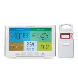 AcuRite Weather Station Forecaster for Indoor/Outdoor Temperature and Humidity and Lightning Detection with Built-in Barometer (01071), White