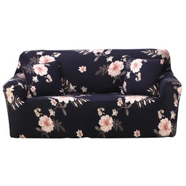 Celevingne Printed Couch Cover Stretch Sofa Cover Sofa Protector for Sofa-3 Seater Elastic Sofa Slipcover with 1 Pillowcase (Beautiful Years Blue, Sofa-3 Seater)