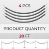 4PCS Silver Velvet Rope 5FT – VIP Rope Barrier with