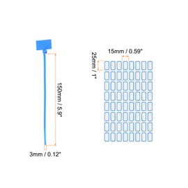 Rebower Cable Zip Ties Mark Tags(with Sticky Label), [for Home, Garage and Daily Use] - 6x0.12 Inch/Multicolored / 70Pcs