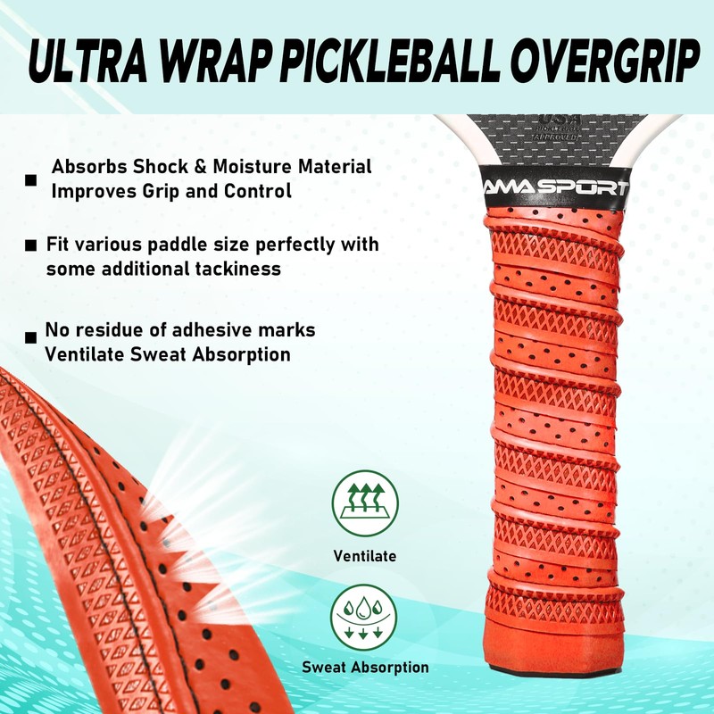 AMA SPORT Pickleball Paddle Grip Tape 2 Pack Pickleball Overgrip