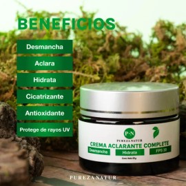 Pureza Natur Crema Facial Aclarante Para Paño En Cara Y Cuerpo Con Fps30 | Humecta Y Aclara La Piel Desvanece Arrugas Y Repara Cutis Face Repair +25 50g Todo Tipo De Piel