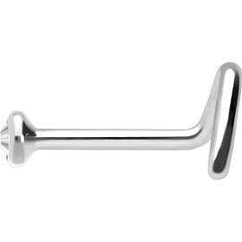 Piercingline Nose Piercing | Titanium | Flat Crystal Disc | Spiral Nose Stud Piercing | Choice of Colours and Sizes