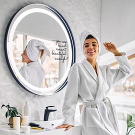 Bathroom Mirror Affirmations Decals, You are Kind Smart Beautiful Enough Vinyl Stickers, Cute Room Decor Mirror Decals for Bathroom, Girls Vanity, Daughter Room, Bedroom (Black)