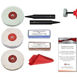 Bench Grinder Aluminium Alloy Brass Polishing Buffing Add-On Kit 4” x ½” Wheels