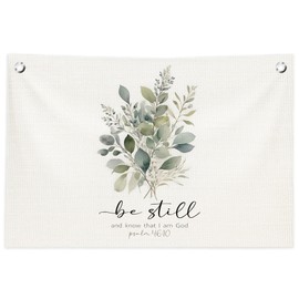 jirteax Christian Bible Verse Wall Decor,Christian Be Still And Know That I Am God Scripture Wall Art Canvas Banner Flag for Home Bedroom Living Room Office,30x20 Inch