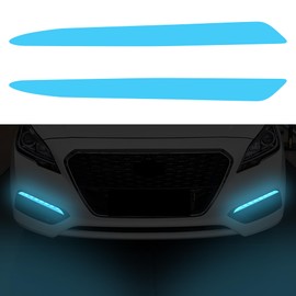 TOMALL 1 Pair Daytime Running Light Fog Light Vinyl Films Smoke Tint Compatible with Hyundai 9th Gen Sonata 2014-2019 Light Transmission Tint Wrap Exterior Sticker Decorations Trim (Blue)