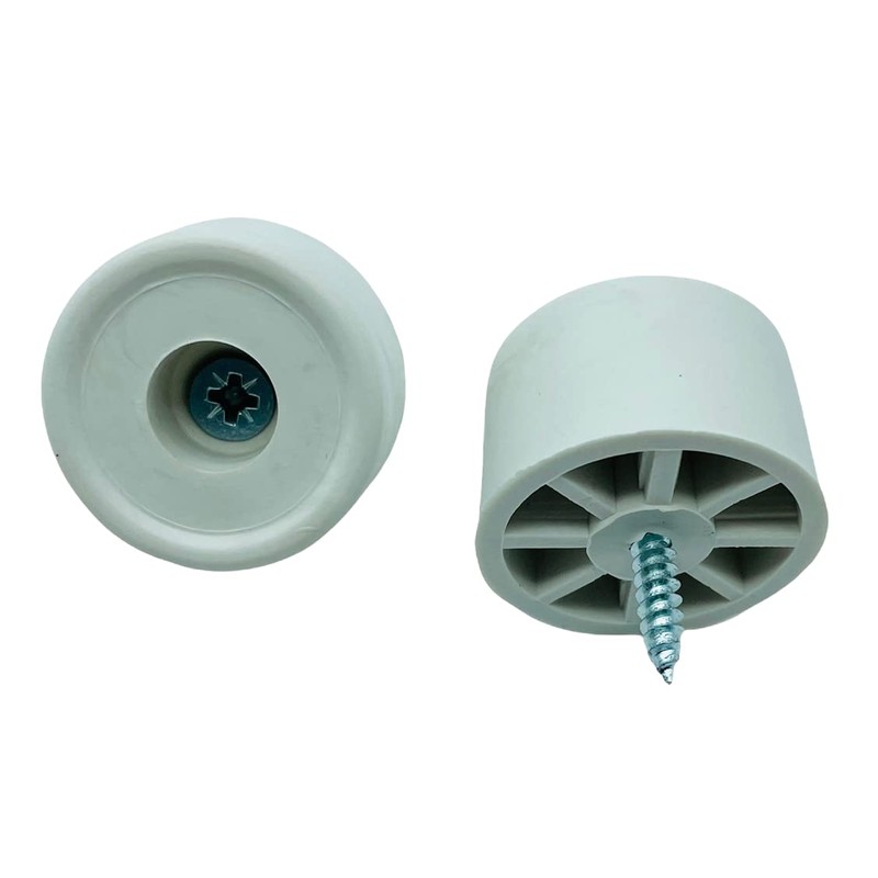 Rubber Door Stops/Wall Protectors with Screws (Large (33mm) White)