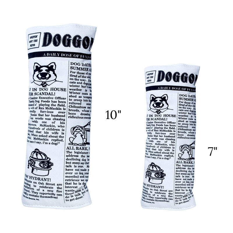 Pet Qwerks Plush Interactive Dog Toys - Newspaper Squeaker Toy