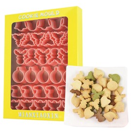 PTaizjjz 6 Pieces Mini Christmas Cookie Cutters - Reindeer Head,Bell,Ornament,Santa Hat, Holly leaves,Angel,Cute Cracker Cookie Cutter Set for Mini Cookies, Pet Snacks, Fondant