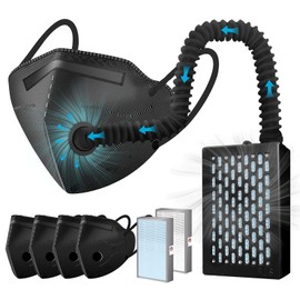 Electric Wearable Air Purifier Maskes,Air Supply,With HEPA Filter,for Dust Work,Painting, Machine Polishing, Welding