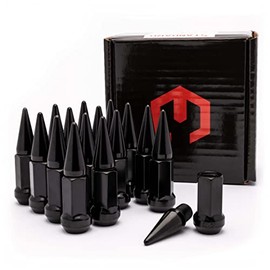 MODZ Golf Cart Black Spiked Lug Nuts - Set of 16 for EZGO and Club Car Golf Carts - Standard 1/2"-20