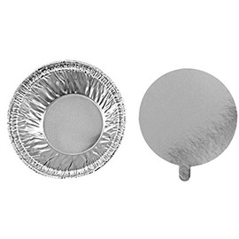Handi-Foil 3.5 oz. Aluminum Foil Cup w/Board Lid -Ramekin/Cupcake/Tart Container (pack of 100)