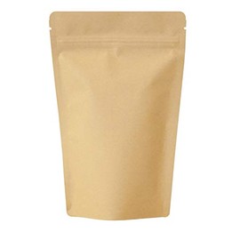 Rightpak Kraft Paper Stand Up Pouches with Resealable Zipper and Tear Notch for Food Packaging 100pcs, VMPET+Poly, 8cm x 13cm