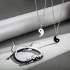 Hicarer 4 Pcs Yin Yang Necklace for 2 and Matching